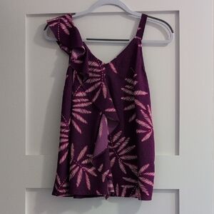 Purple Leaf Print Women's Top